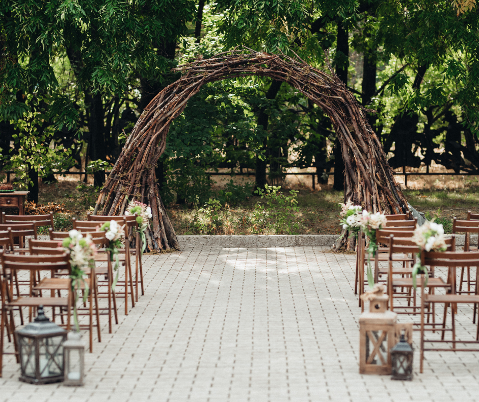 outdoor wedding ceremony area
